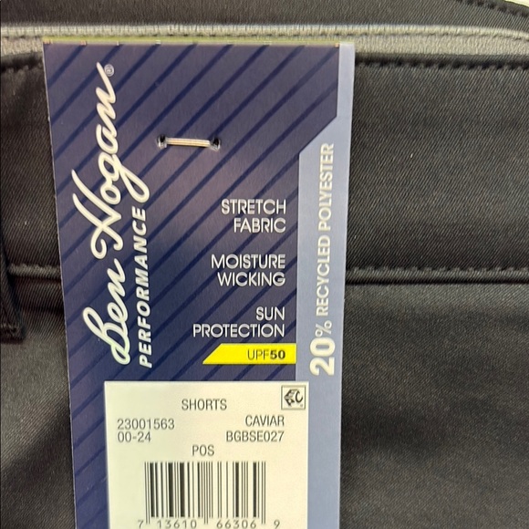 NWT Ben Hogan Performance 9" Golf Shorts Black Stretch Active Flex UPF 50 W-40 - Picture 5 of 7